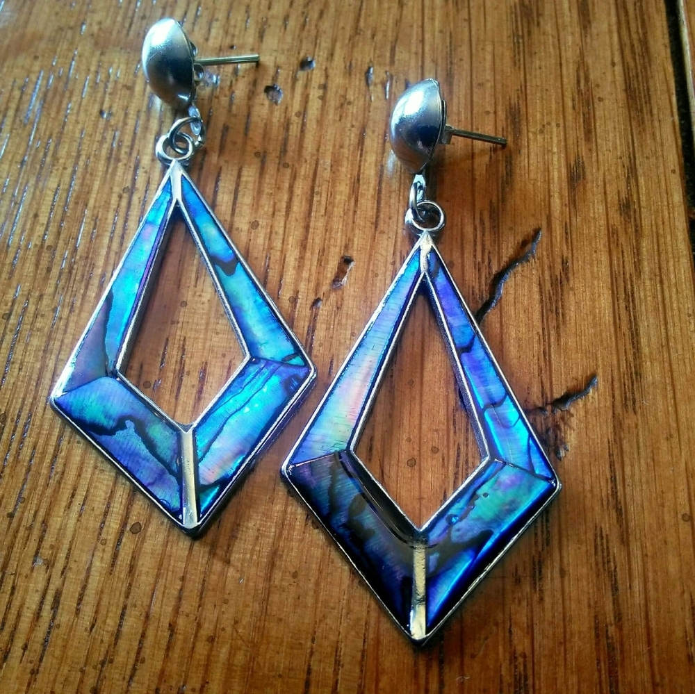 Paua shell earrings, stud